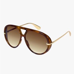 Oversized Aviator Sunglasses UV400 Retro Metal Frame Statement Shades
